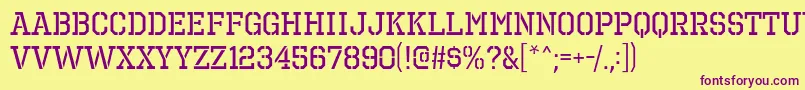 OctinPrisonRg Font – Purple Fonts on Yellow Background