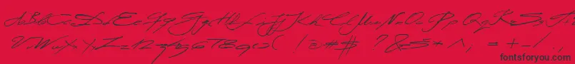 Miodrag Font – Black Fonts on Red Background