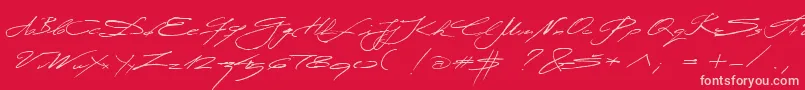 Miodrag Font – Pink Fonts on Red Background