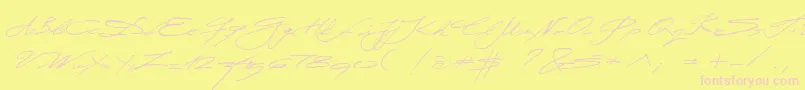 Шрифт Miodrag – розовые шрифты на жёлтом фоне