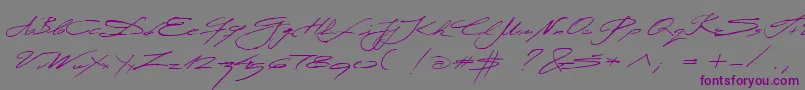 Шрифт Miodrag – фиолетовые шрифты на сером фоне