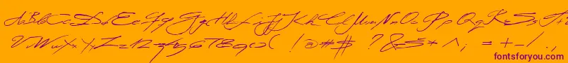 Miodrag Font – Purple Fonts on Orange Background