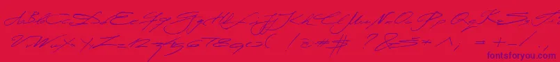 Miodrag Font – Purple Fonts on Red Background
