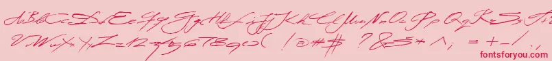 Miodrag Font – Red Fonts on Pink Background