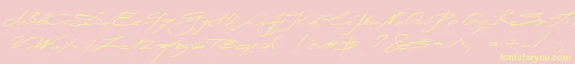 Miodrag Font – Yellow Fonts on Pink Background