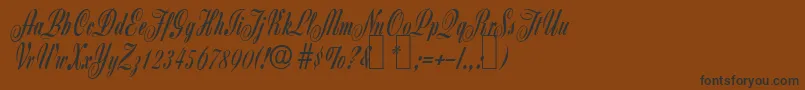 Z650ScriptRegular-Schriftart – Schwarze Schriften auf braunem Hintergrund