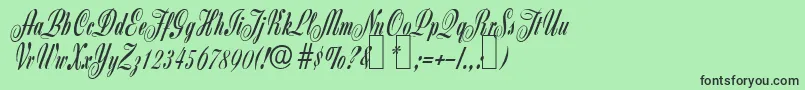 Z650ScriptRegular Font – Black Fonts on Green Background