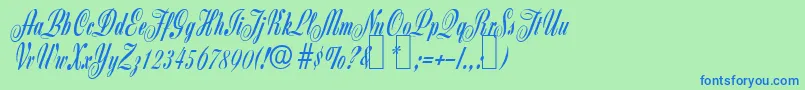 フォントZ650ScriptRegular – 青い文字は緑の背景です。