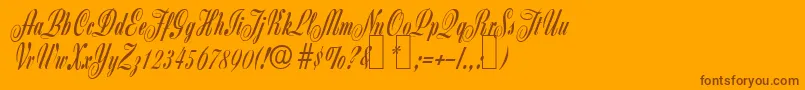 Шрифт Z650ScriptRegular – коричневые шрифты на оранжевом фоне