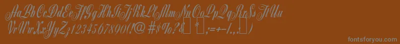 フォントZ650ScriptRegular – 茶色の背景に灰色の文字