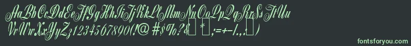 Z650ScriptRegular Font – Green Fonts on Black Background