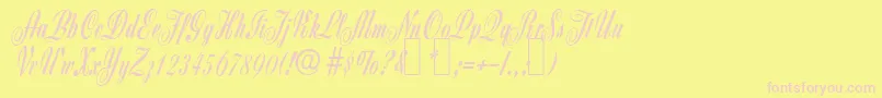 Z650ScriptRegular Font – Pink Fonts on Yellow Background