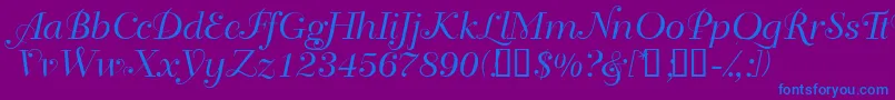 フォントBahiascriptssk – 紫色の背景に青い文字