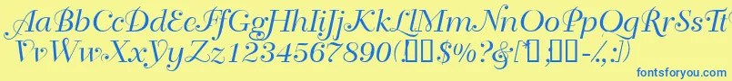 Bahiascriptssk Font – Blue Fonts on Yellow Background