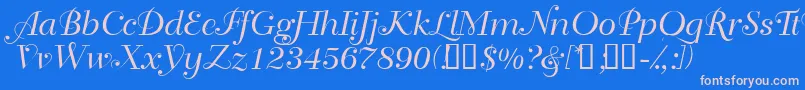 Bahiascriptssk Font – Pink Fonts on Blue Background