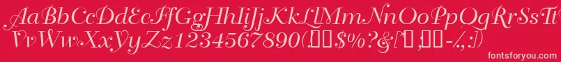 Bahiascriptssk Font – Pink Fonts on Red Background