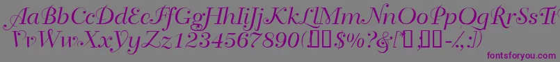 Bahiascriptssk Font – Purple Fonts on Gray Background