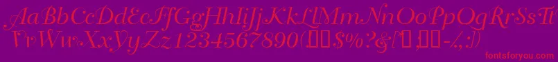 Bahiascriptssk Font – Red Fonts on Purple Background