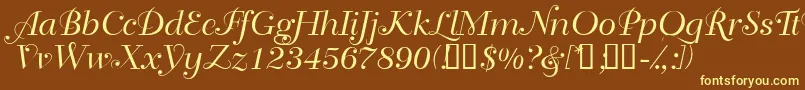 Bahiascriptssk Font – Yellow Fonts on Brown Background