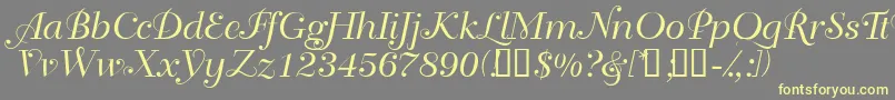 Bahiascriptssk Font – Yellow Fonts on Gray Background