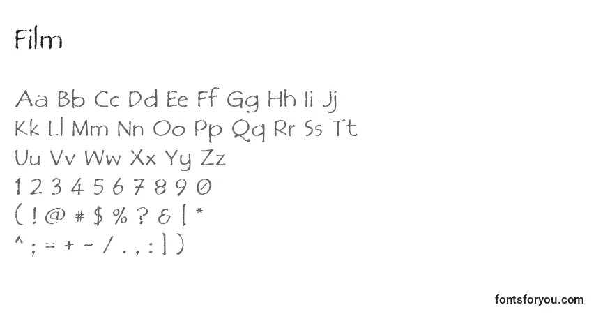 Fuente Film - alfabeto, números, caracteres especiales
