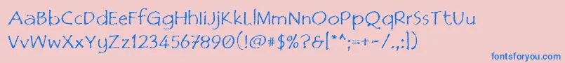 Film Font – Blue Fonts on Pink Background