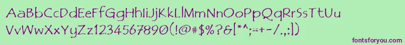 Film Font – Purple Fonts on Green Background