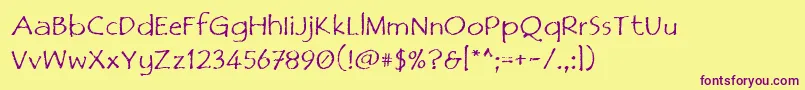 Film Font – Purple Fonts on Yellow Background
