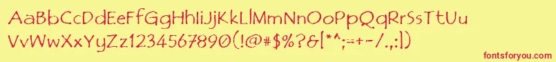 Film Font – Red Fonts on Yellow Background