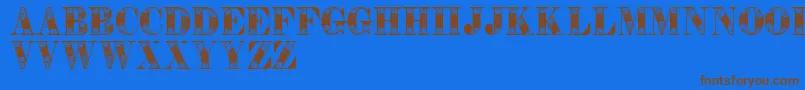 Tendrilspersonaluse Font – Brown Fonts on Blue Background