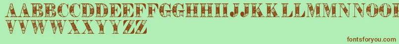 Tendrilspersonaluse Font – Brown Fonts on Green Background