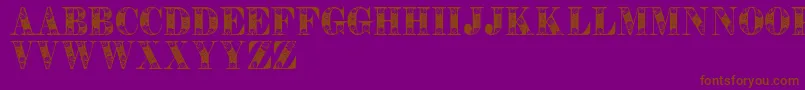Tendrilspersonaluse-Schriftart – Braune Schriften auf violettem Hintergrund