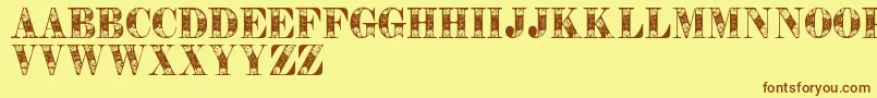 Tendrilspersonaluse Font – Brown Fonts on Yellow Background