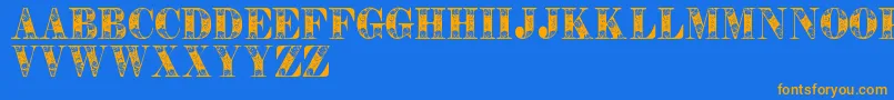 Tendrilspersonaluse Font – Orange Fonts on Blue Background