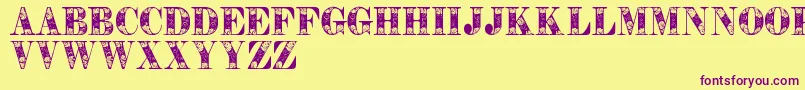 Tendrilspersonaluse Font – Purple Fonts on Yellow Background
