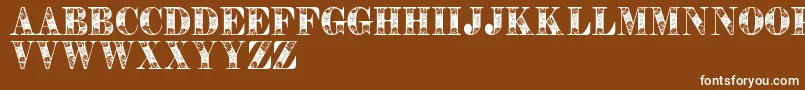 Tendrilspersonaluse-Schriftart – Weiße Schriften auf braunem Hintergrund