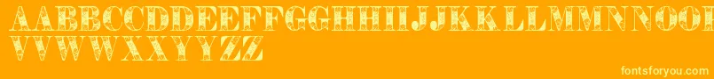 Tendrilspersonaluse Font – Yellow Fonts on Orange Background