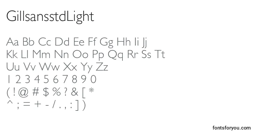 Шрифт GillsansstdLight – алфавит, цифры, специальные символы