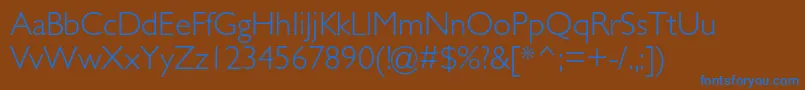 GillsansstdLight Font – Blue Fonts on Brown Background
