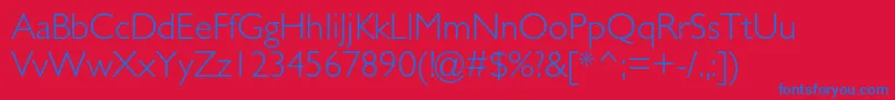 GillsansstdLight Font – Blue Fonts on Red Background