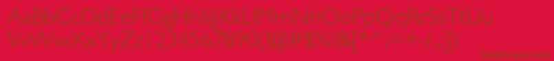 GillsansstdLight Font – Brown Fonts on Red Background