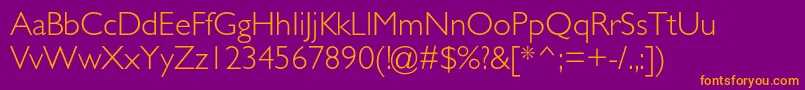 GillsansstdLight Font – Orange Fonts on Purple Background