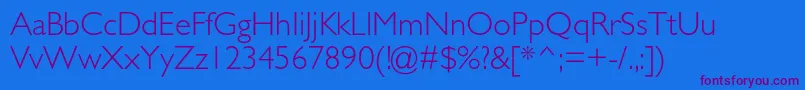 GillsansstdLight Font – Purple Fonts on Blue Background