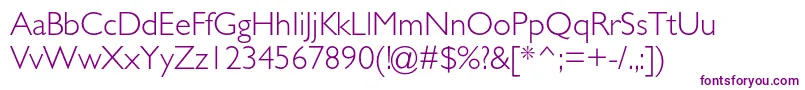GillsansstdLight Font – Purple Fonts on White Background