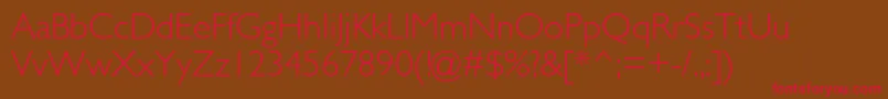 GillsansstdLight Font – Red Fonts on Brown Background