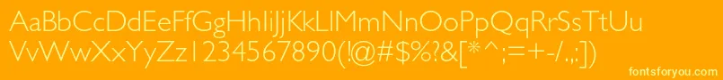 GillsansstdLight Font – Yellow Fonts on Orange Background