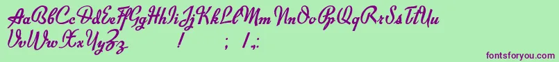 Exiles Font – Purple Fonts on Green Background