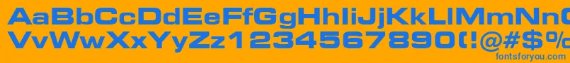 Square721BoldExtendedBt Font – Blue Fonts on Orange Background