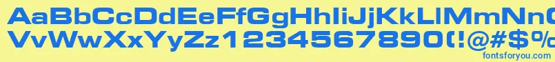 Square721BoldExtendedBt Font – Blue Fonts on Yellow Background