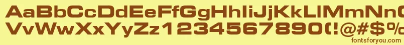 Square721BoldExtendedBt Font – Brown Fonts on Yellow Background